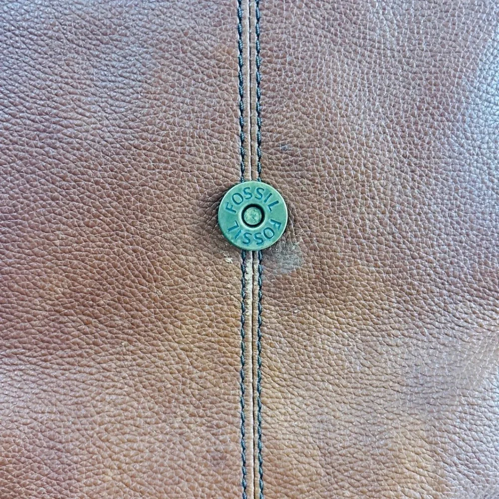 Fossil Claire Brandy Brown Leather Backpack Adjustable Straps - Picture 13 of 14